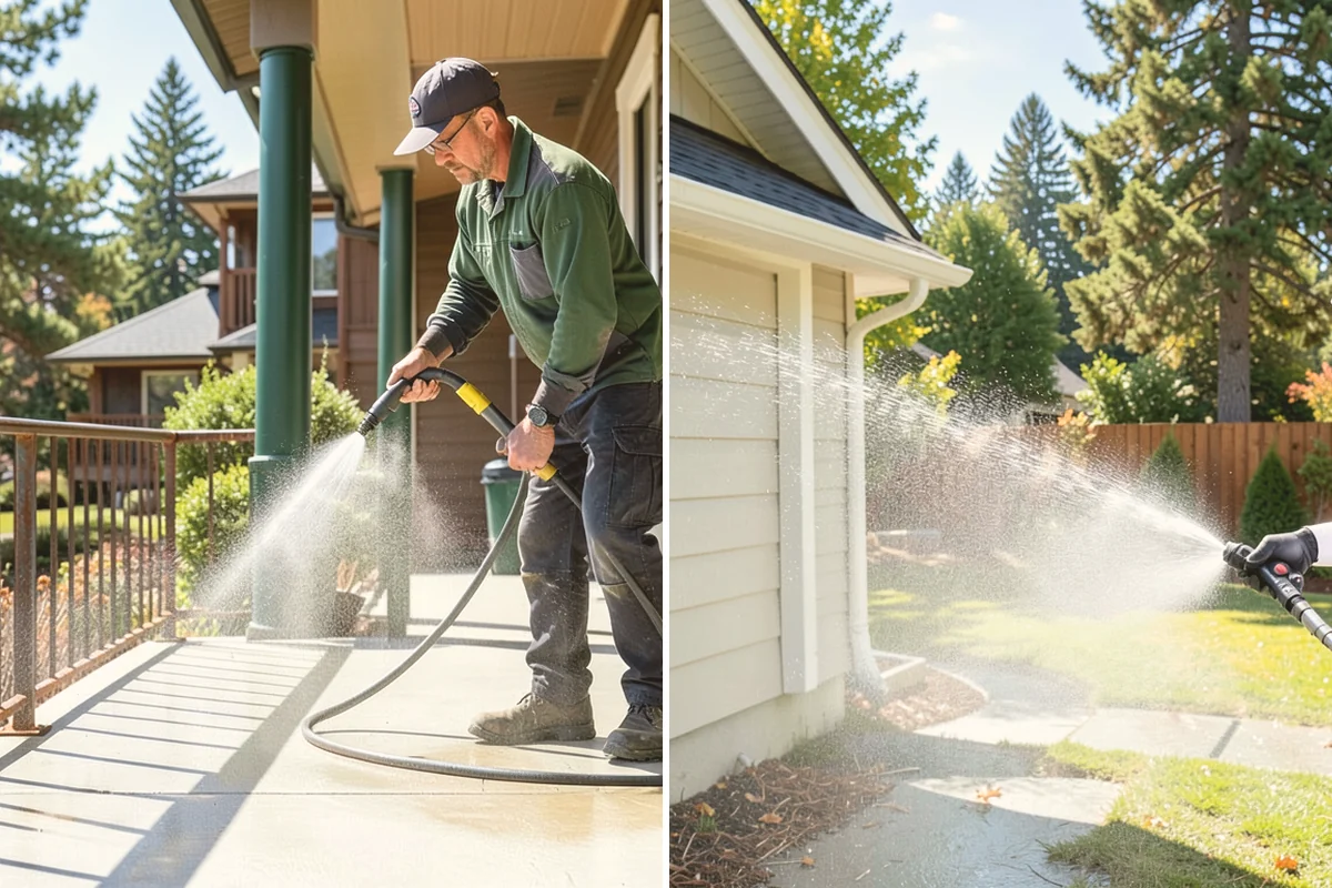 Deck Washing in Kent, King County, WA - Clear the deck and protect nearby plants