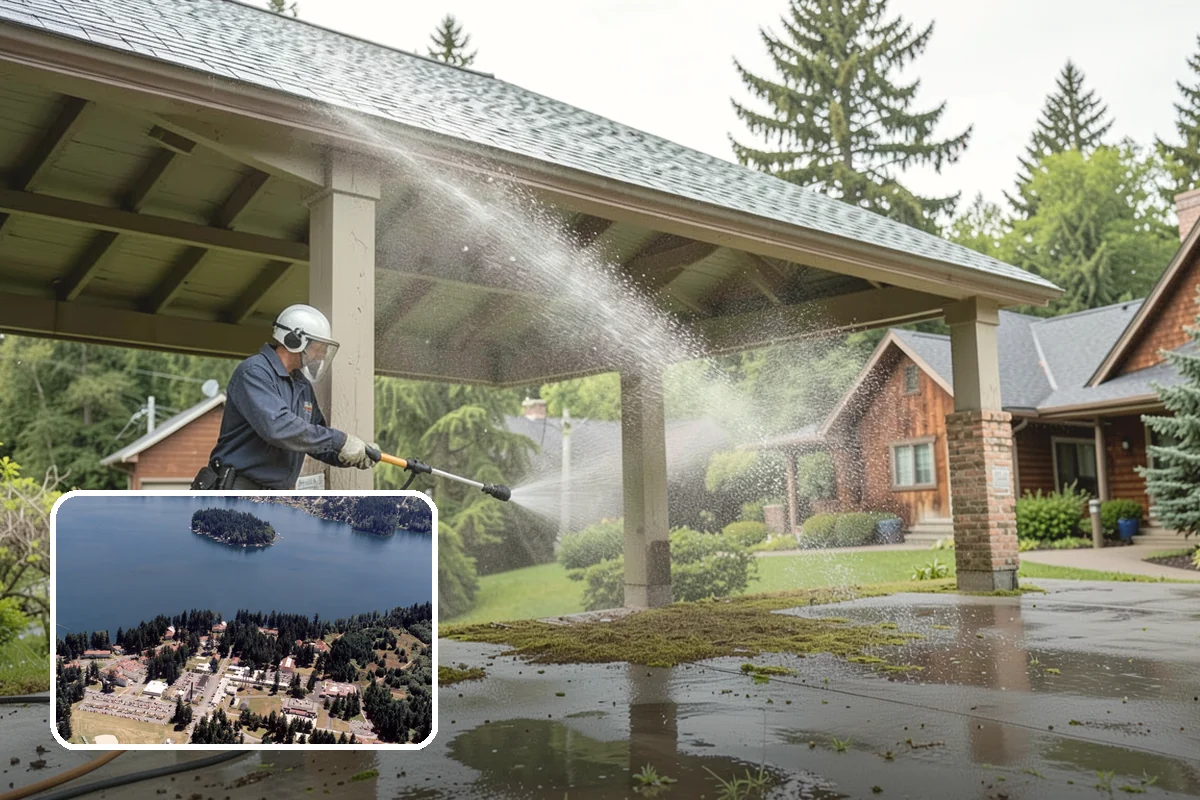 Deck Washing in Lakewood, Pierce County, WA - Lifts algae, mildew, and grey weathering
