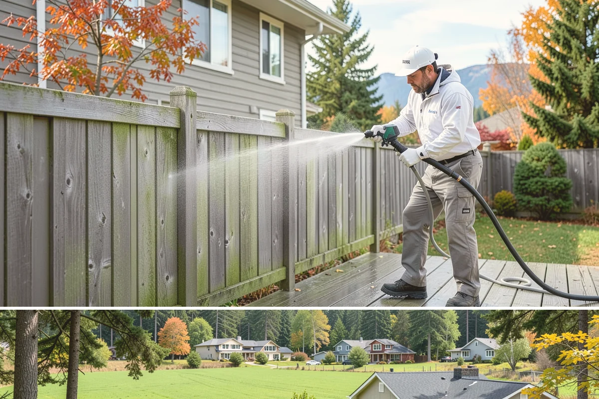 Deck Washing in Lyman, Skagit County, WA - Wash decks in early summer so the wood can dry and take a finish before fall.