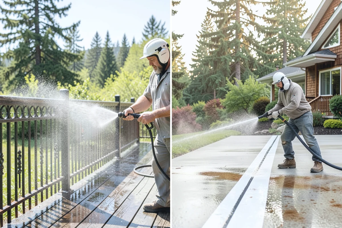 Deck Washing in Medina, King County, WA - Clear the deck and protect nearby plants
