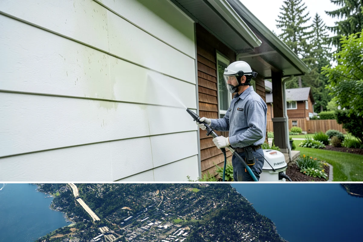 Deck Washing in Mercer Island, King County, WA - Wash decks in early summer so the wood can dry and take a finish before fall.