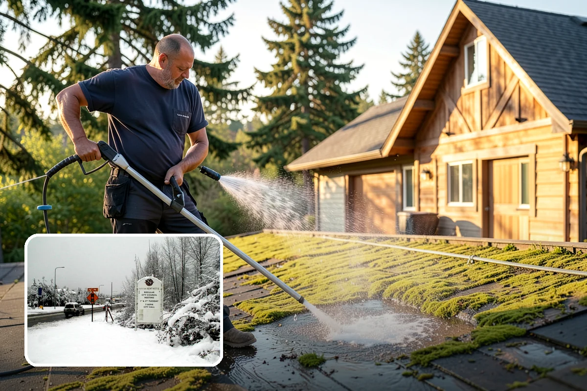 Deck Washing in Newcastle, King County, WA - Lifts algae, mildew, and grey weathering
