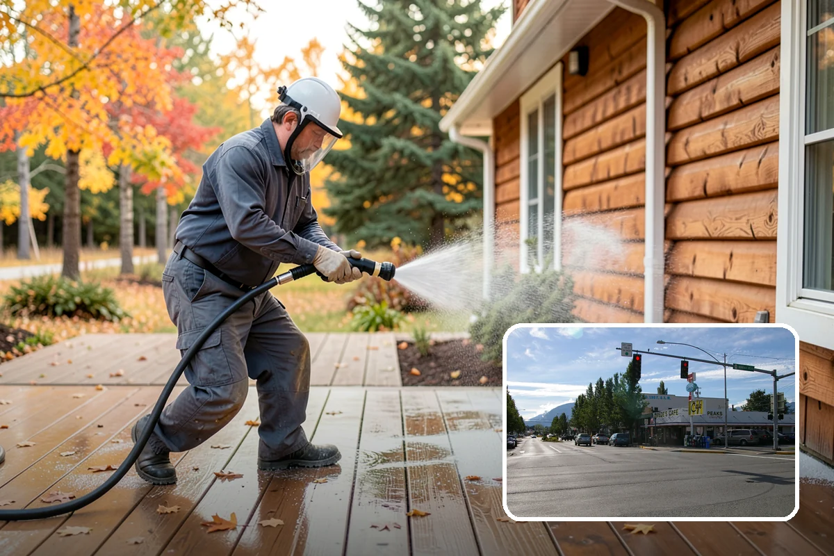 Deck Washing in North Bend, King County, WA - Lifts algae, mildew, and grey weathering
