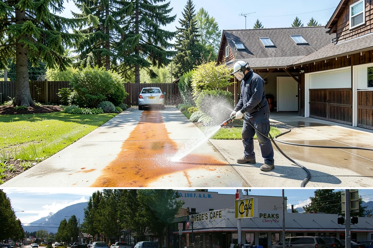 Deck Washing in North Bend, King County, WA - Wash decks in early summer so the wood can dry and take a finish before fall.