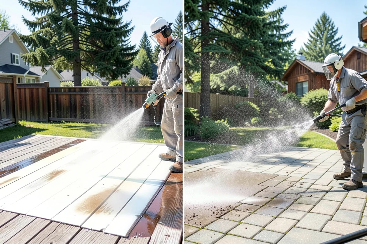 Deck Washing in Pacific, King County, WA - Clear the deck and protect nearby plants