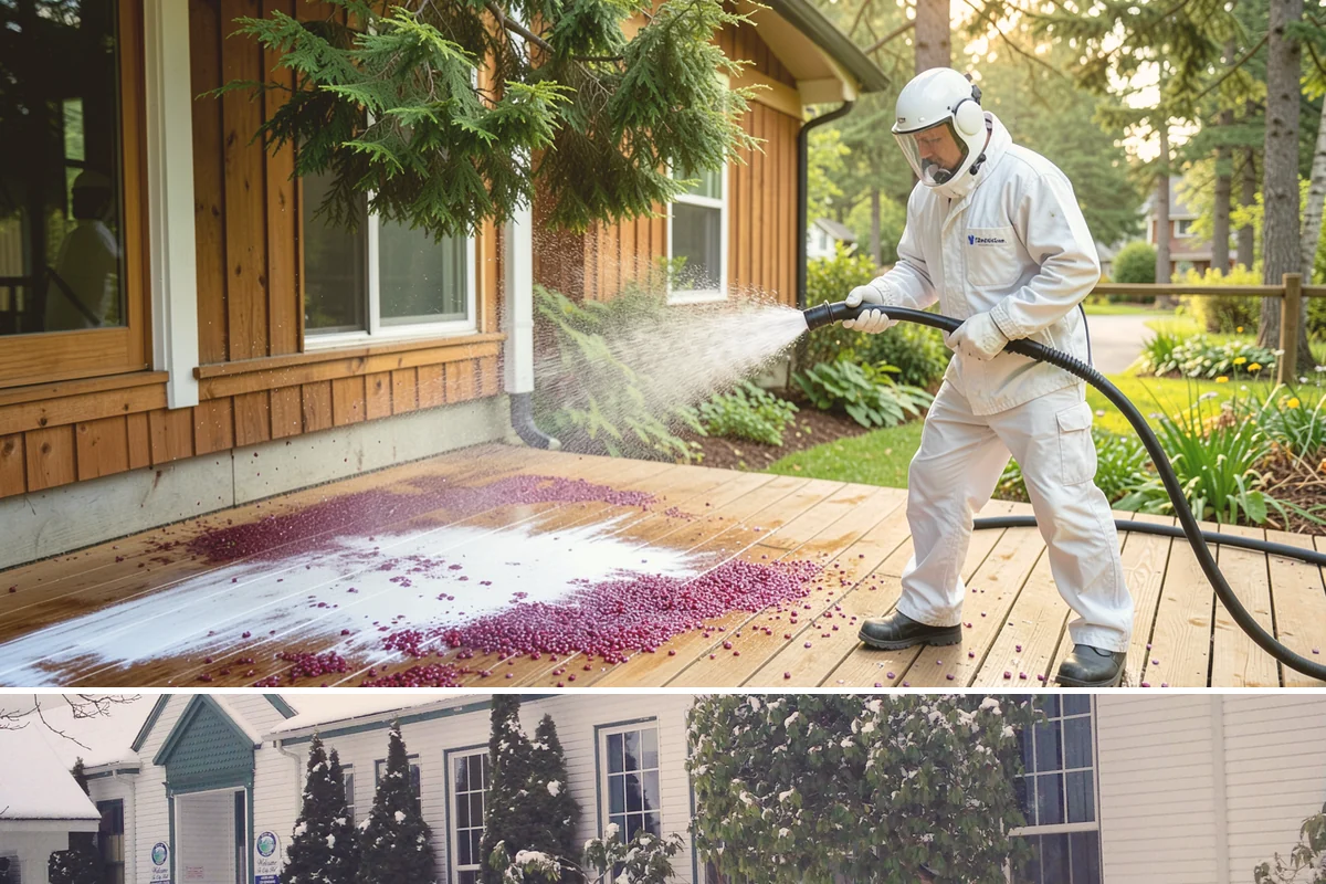 Deck Washing in Pacific, King County, WA - Wash decks in early summer so the wood can dry and take a finish before fall.
