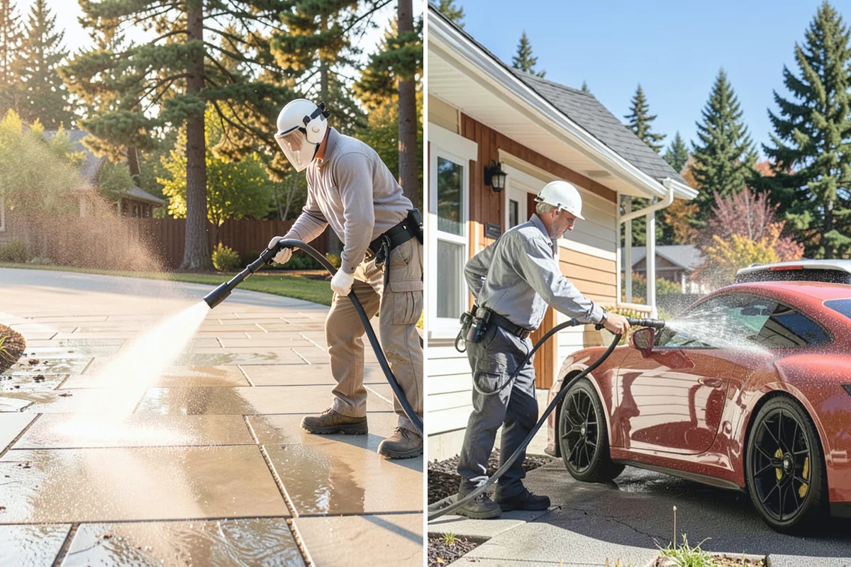 Deck Washing in Redmond, King County, WA - Clear the deck and protect nearby plants