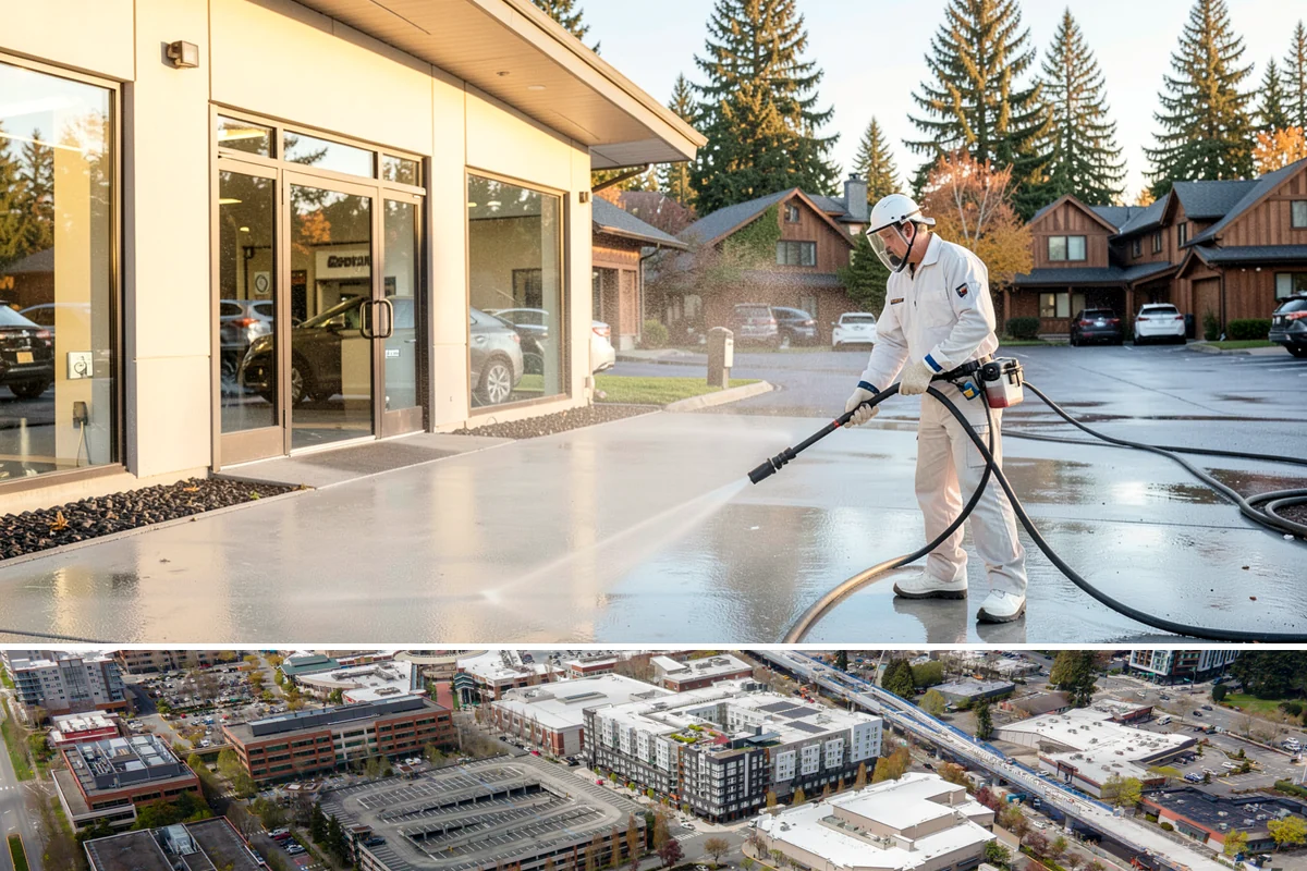 Deck Washing in Redmond, King County, WA - Wash decks in early summer so the wood can dry and take a finish before fall.