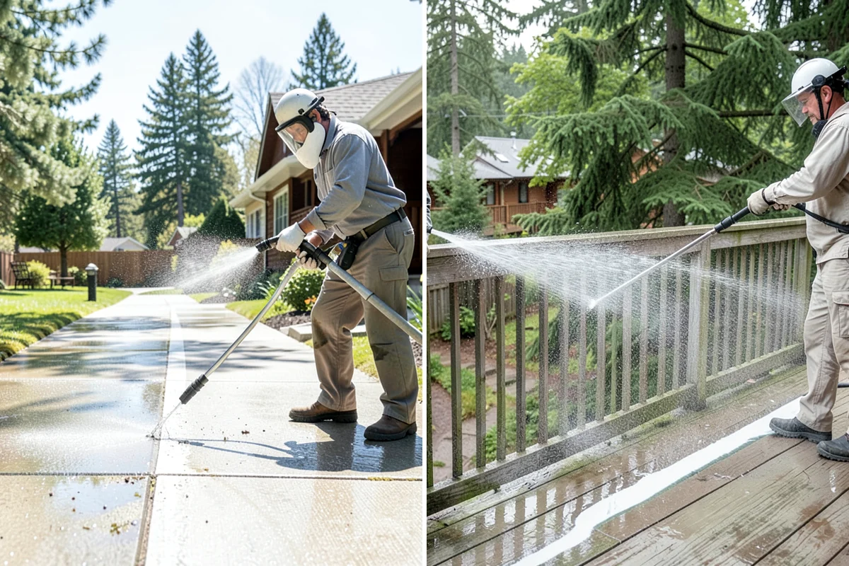 Deck Washing in SeaTac, King County, WA - Clear the deck and protect nearby plants