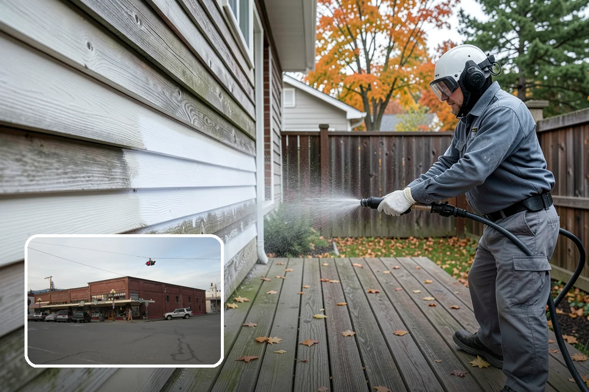 Deck Washing in Sedro-Woolley, Skagit County, WA - Lifts algae, mildew, and grey weathering