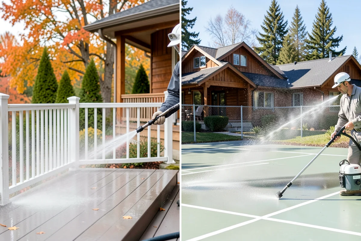 Deck Washing in Snoqualmie, King County, WA - Clear the deck and protect nearby plants