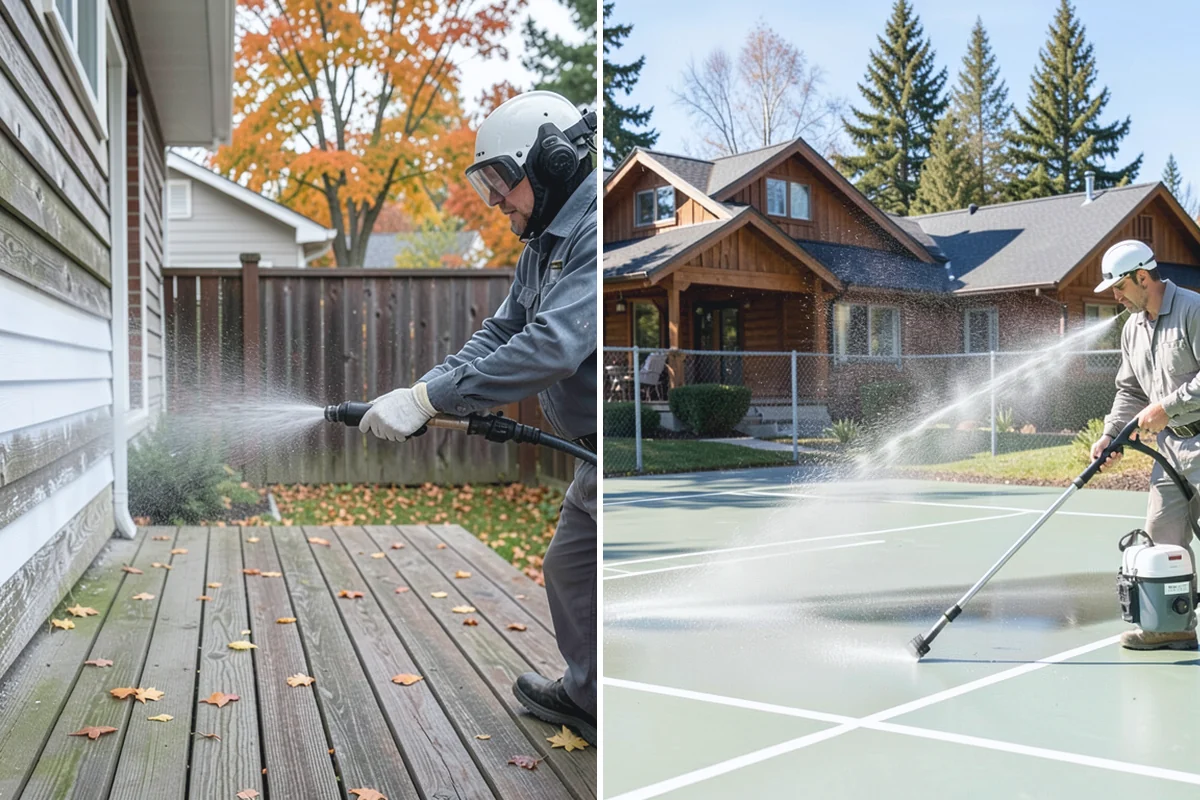 Deck Washing in South Prairie, Pierce County, WA - Clear the deck and protect nearby plants