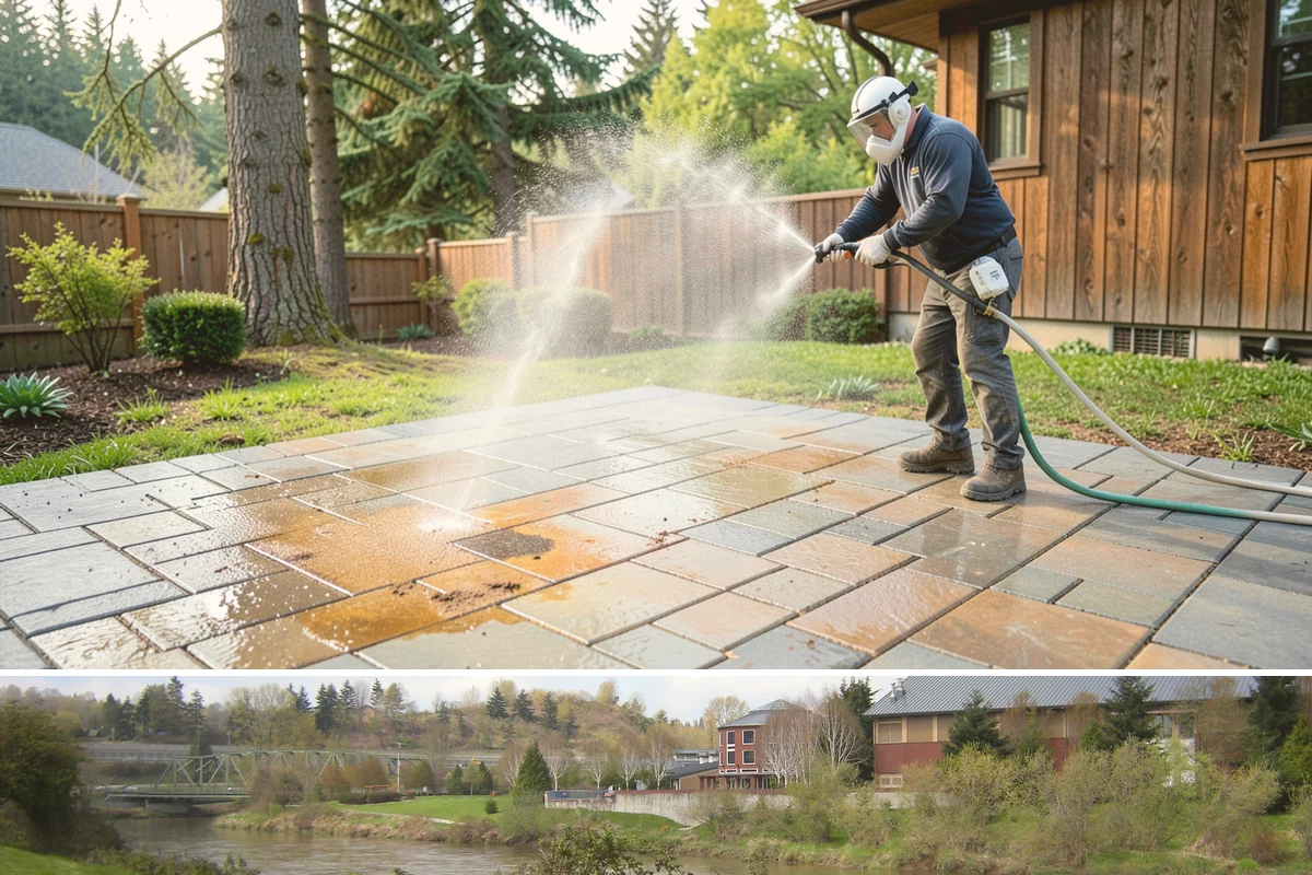 Deck Washing in Tukwila, King County, WA - Wash decks in early summer so the wood can dry and take a finish before fall.