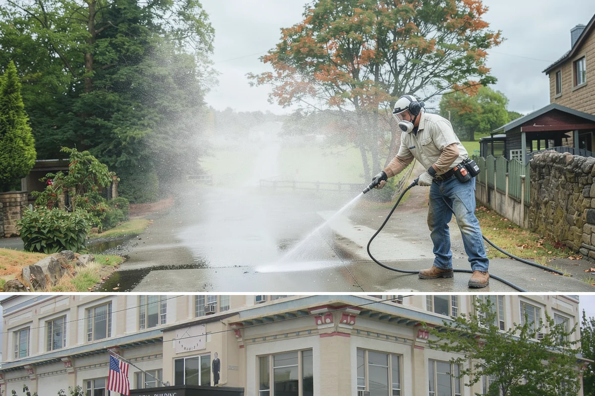 Decorative Concrete Cleaning in Anacortes, Skagit County, WA - Decorative concrete cleans and reseals best in dry summer weather for proper sealer cure.