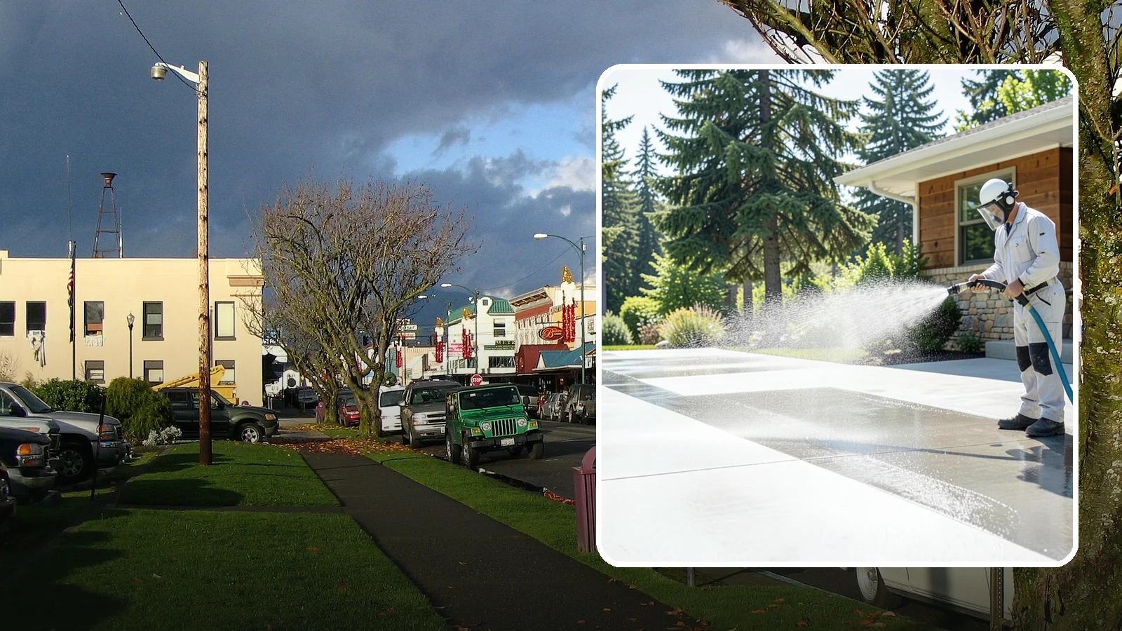 Decorative Concrete Cleaning in Arlington, Snohomish County, WA - Clean stamped and decorative concrete patios without stripping their color or protective sealer.