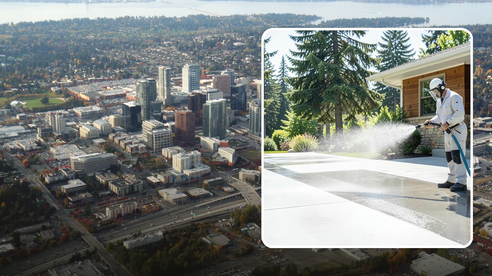 Decorative Concrete Cleaning in Bellevue, King County, WA - Clean stamped and decorative concrete patios without stripping their color or protective sealer.