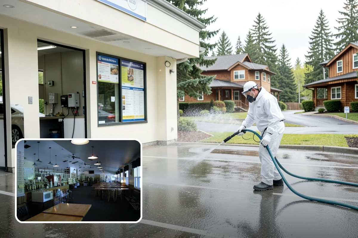 Decorative Concrete Cleaning in Black Diamond, King County, WA - Preserves integral color and stamped detail