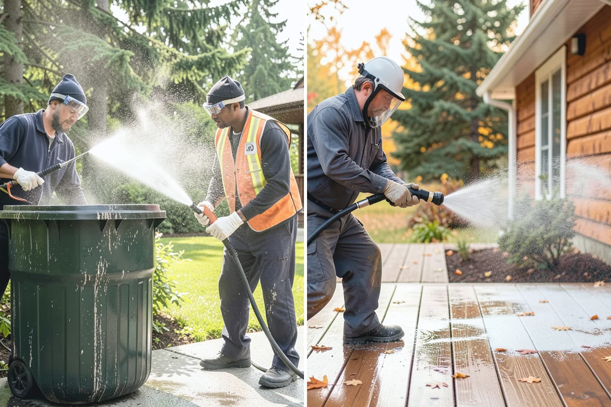 Decorative Concrete Cleaning in Bonney Lake, Pierce County, WA - Clear the patio and inspect the sealer condition