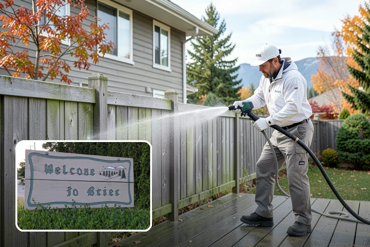 Decorative Concrete Cleaning in Brier, Snohomish County, WA - Preserves integral color and stamped detail