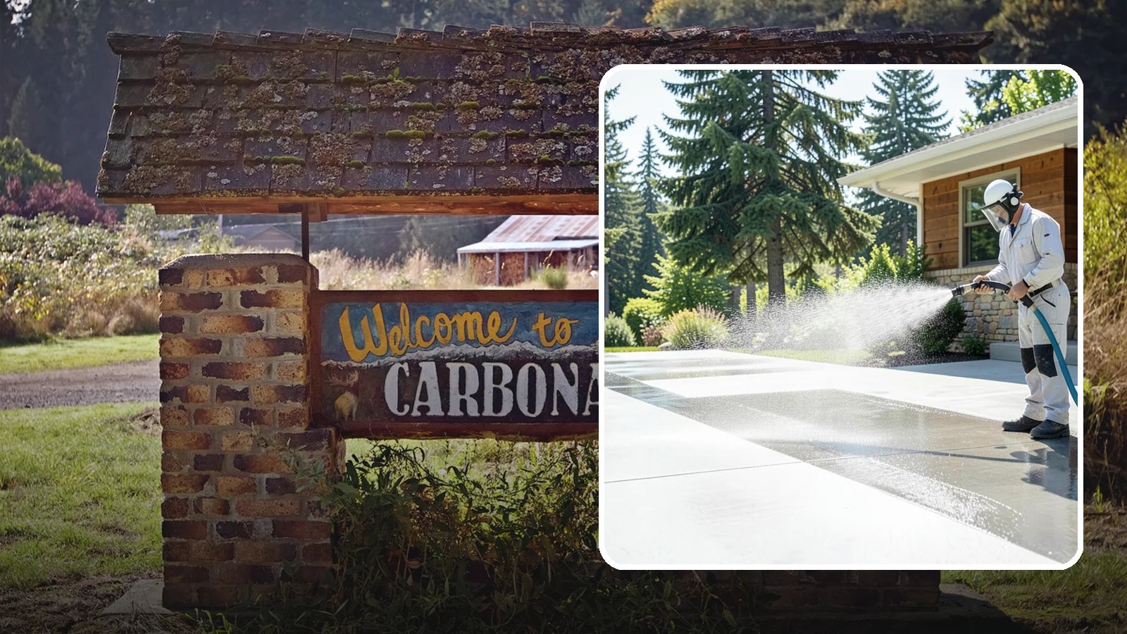 Decorative Concrete Cleaning in Carbonado, Pierce County, WA - Clean stamped and decorative concrete patios without stripping their color or protective sealer.