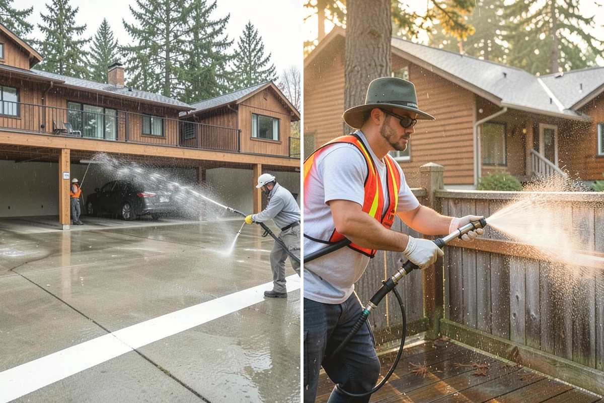 Decorative Concrete Cleaning in Carbonado, Pierce County, WA - Clear the patio and inspect the sealer condition