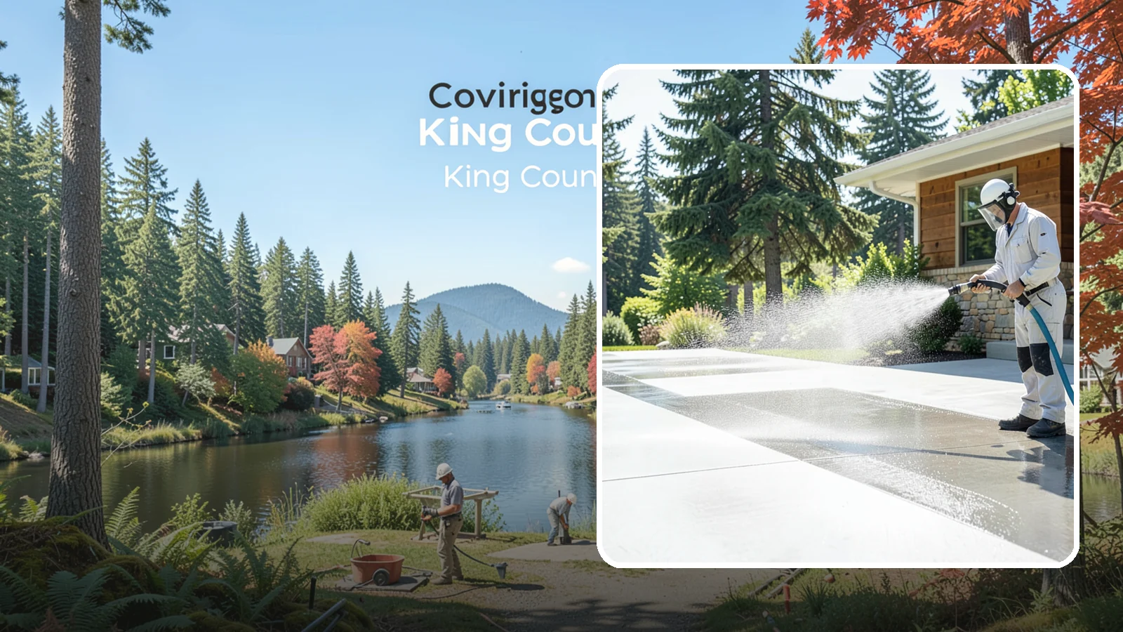 Decorative Concrete Cleaning in Covington, King County, WA - Clean stamped and decorative concrete patios without stripping their color or protective sealer.
