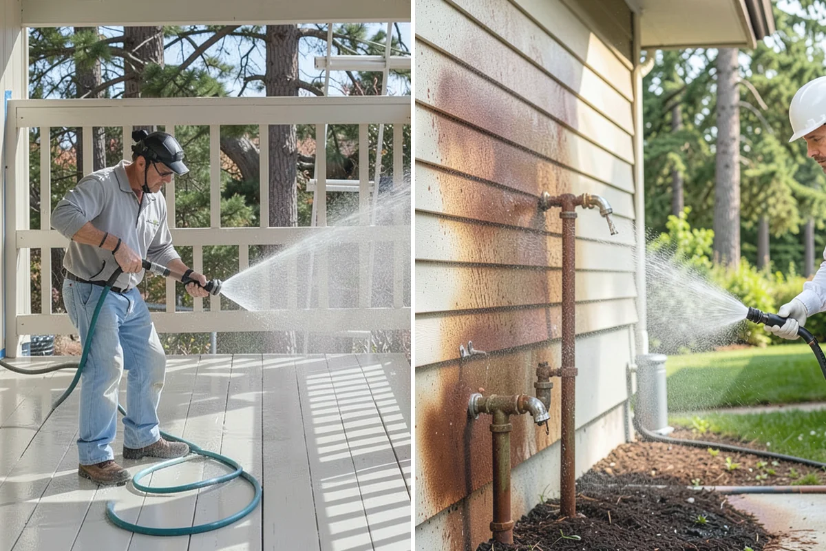 Decorative Concrete Cleaning in Des Moines, King County, WA - Clear the patio and inspect the sealer condition