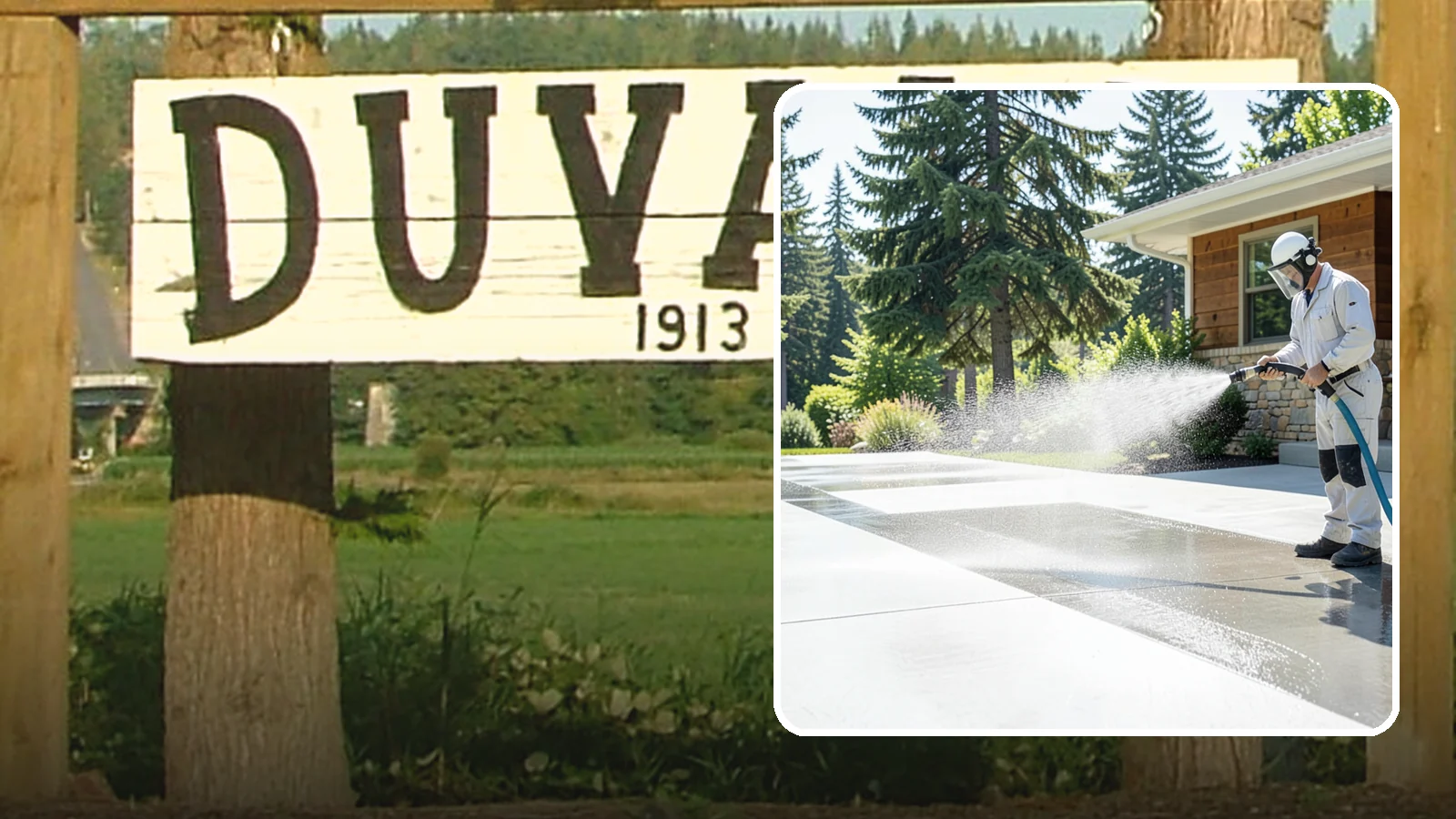Decorative Concrete Cleaning in Duvall, King County, WA - Clean stamped and decorative concrete patios without stripping their color or protective sealer.