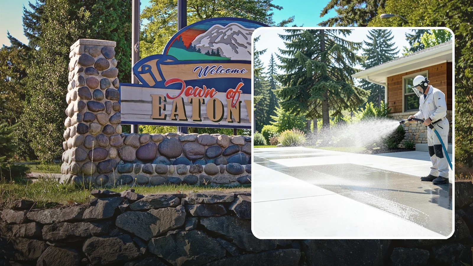 Decorative Concrete Cleaning in Eatonville, Pierce County, WA - Clean stamped and decorative concrete patios without stripping their color or protective sealer.