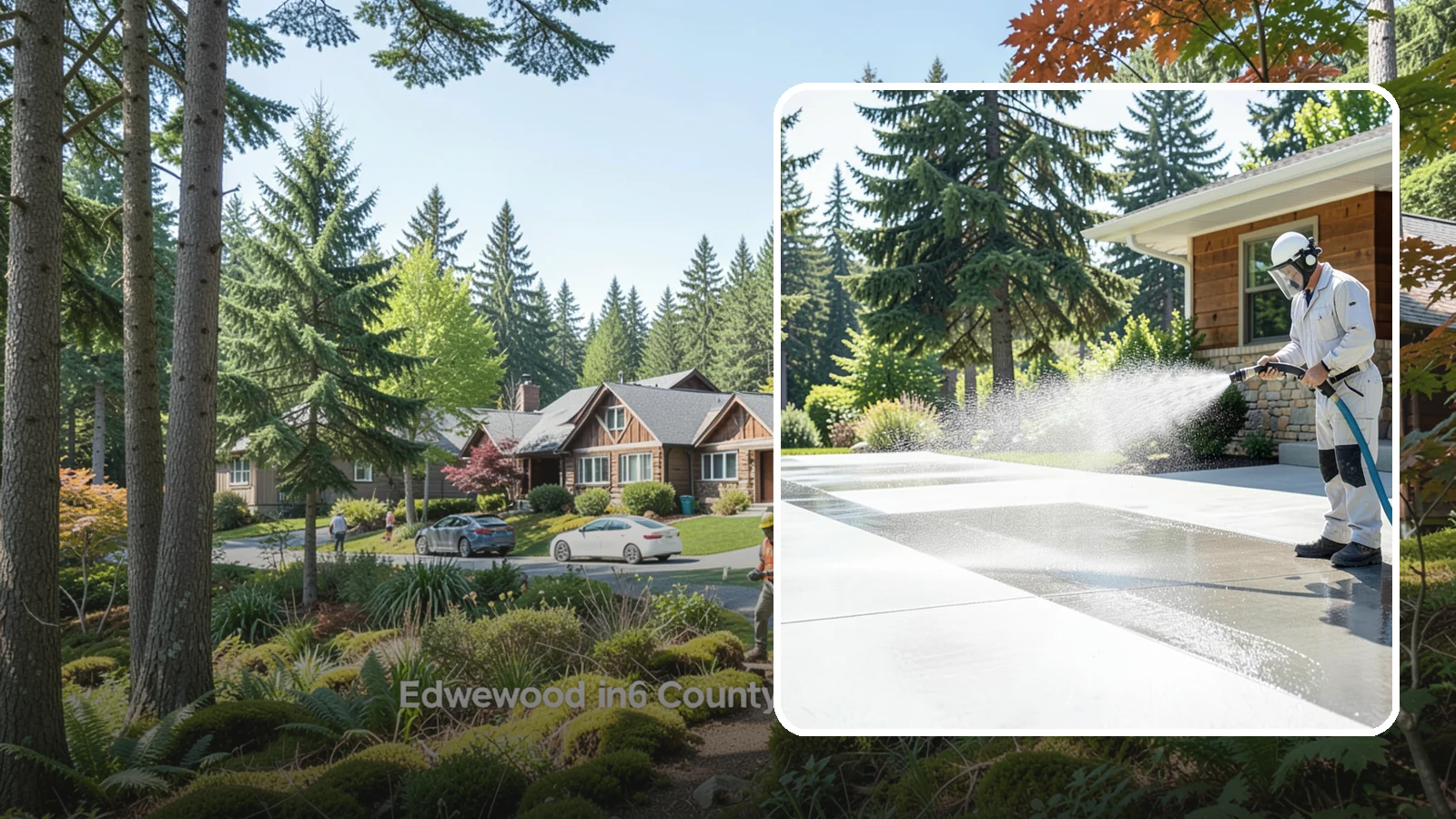 Decorative Concrete Cleaning in Edgewood, Pierce County, WA - Clean stamped and decorative concrete patios without stripping their color or protective sealer.