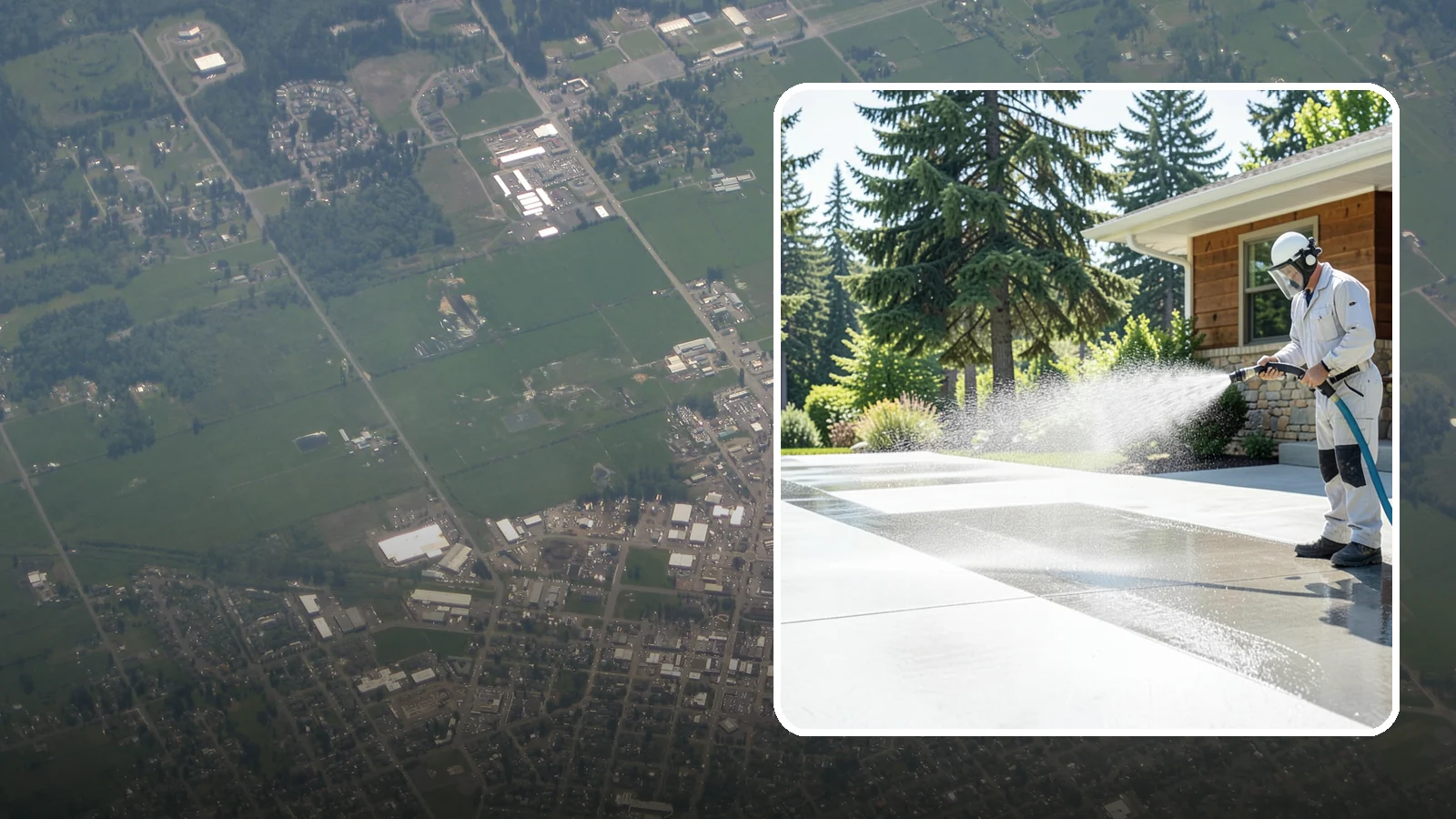 Decorative Concrete Cleaning in Enumclaw, King County, WA - Clean stamped and decorative concrete patios without stripping their color or protective sealer.