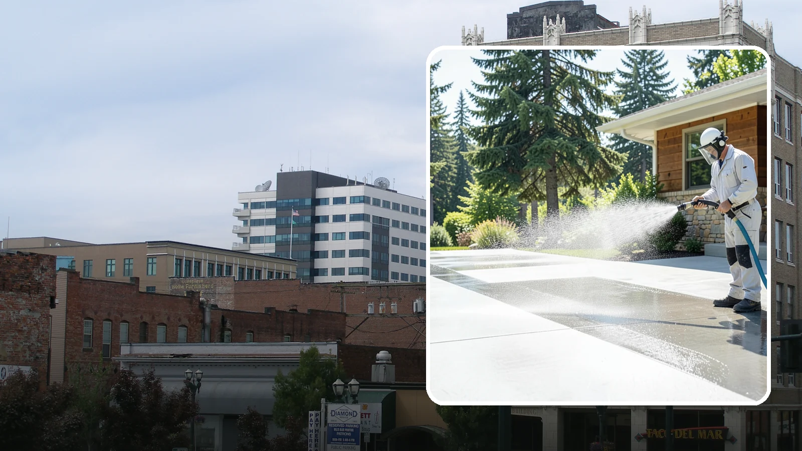 Decorative Concrete Cleaning in Everett, Snohomish County, WA - Clean stamped and decorative concrete patios without stripping their color or protective sealer.