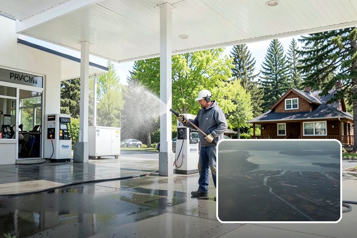 Decorative Concrete Cleaning in Fife, Pierce County, WA - Preserves integral color and stamped detail