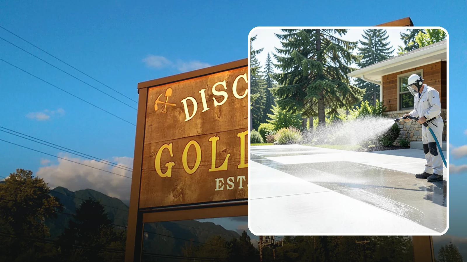 Decorative Concrete Cleaning in Gold Bar, Snohomish County, WA - Clean stamped and decorative concrete patios without stripping their color or protective sealer.