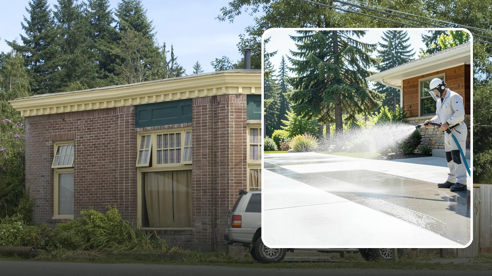 Decorative Concrete Cleaning in Hamilton, Skagit County, WA - Clean stamped and decorative concrete patios without stripping their color or protective sealer.