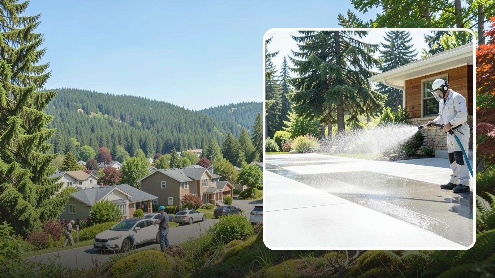 Decorative Concrete Cleaning in Index, Snohomish County, WA - Clean stamped and decorative concrete patios without stripping their color or protective sealer.