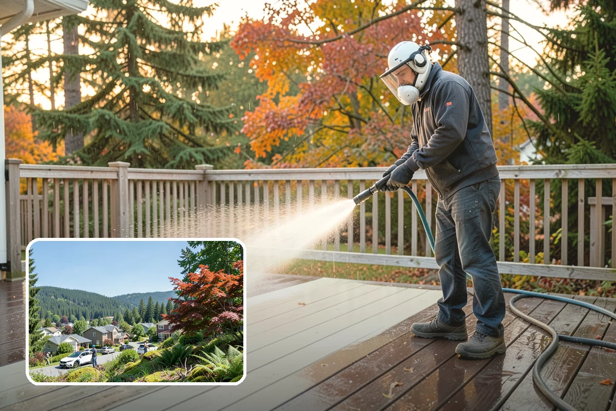Decorative Concrete Cleaning in Index, Snohomish County, WA - Preserves integral color and stamped detail