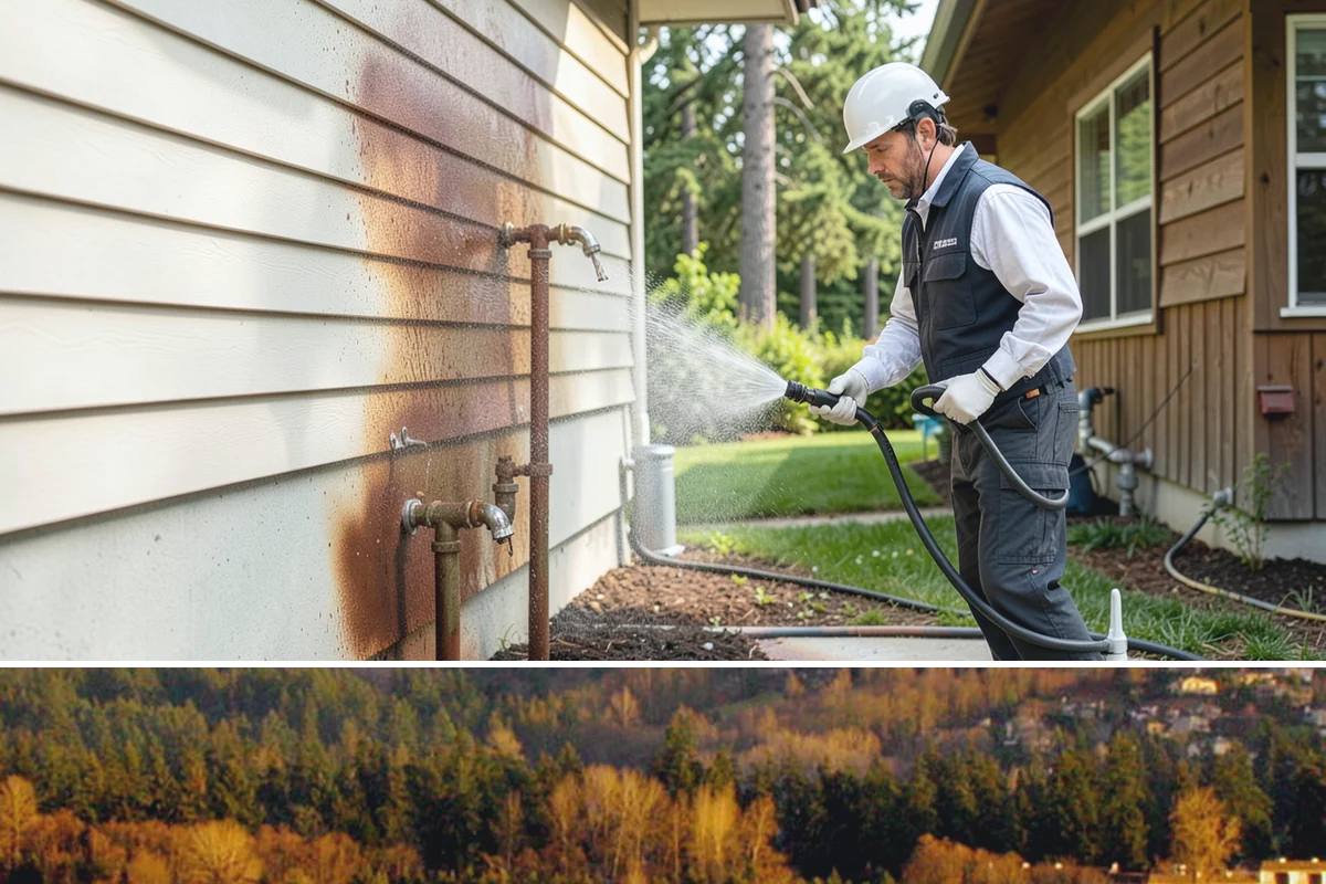 Decorative Concrete Cleaning in Kenmore, King County, WA - Decorative concrete cleans and reseals best in dry summer weather for proper sealer cure.