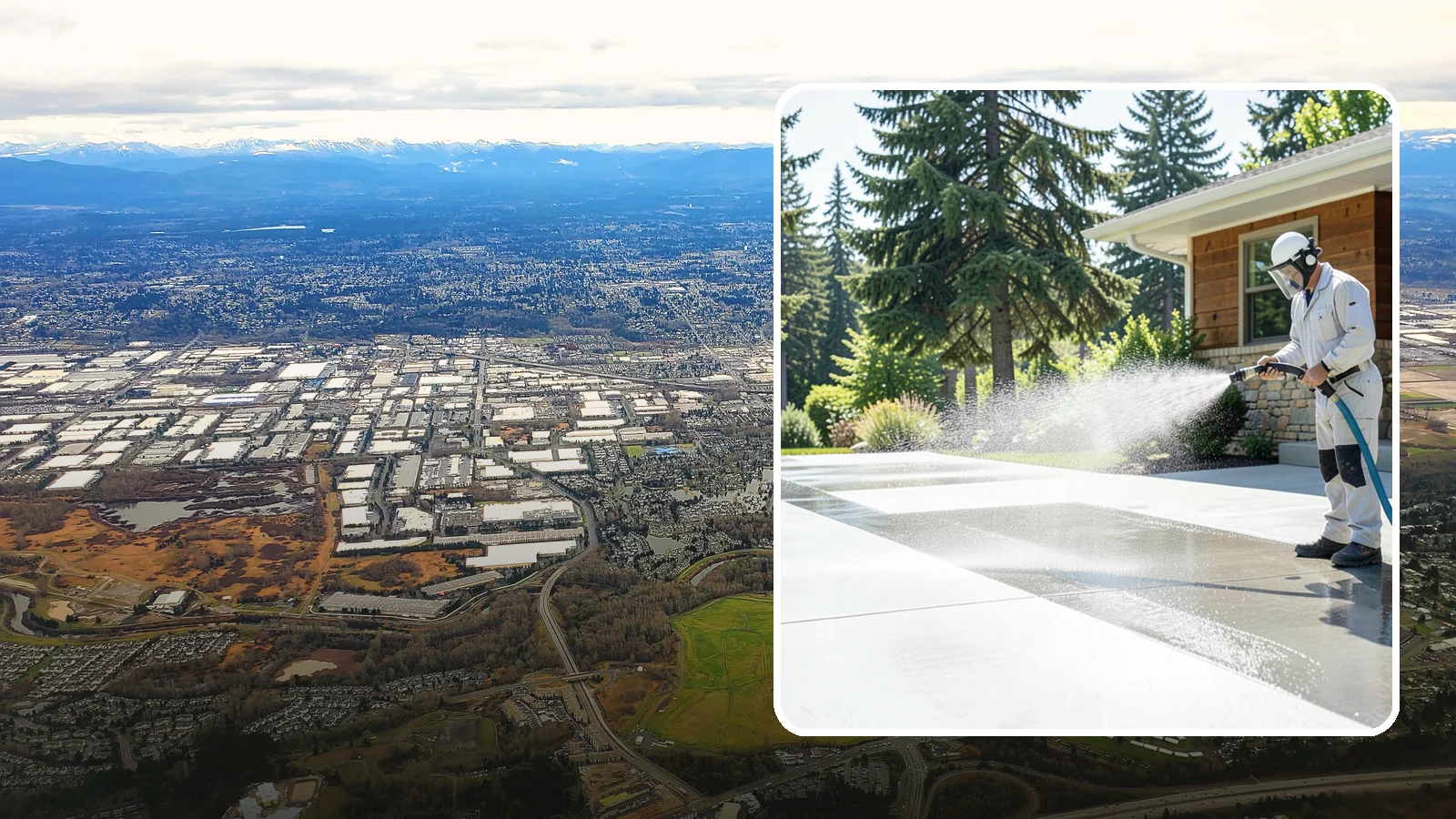 Decorative Concrete Cleaning in Kent, King County, WA - Clean stamped and decorative concrete patios without stripping their color or protective sealer.