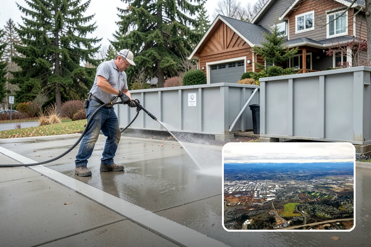 Decorative Concrete Cleaning in Kent, King County, WA - Preserves integral color and stamped detail