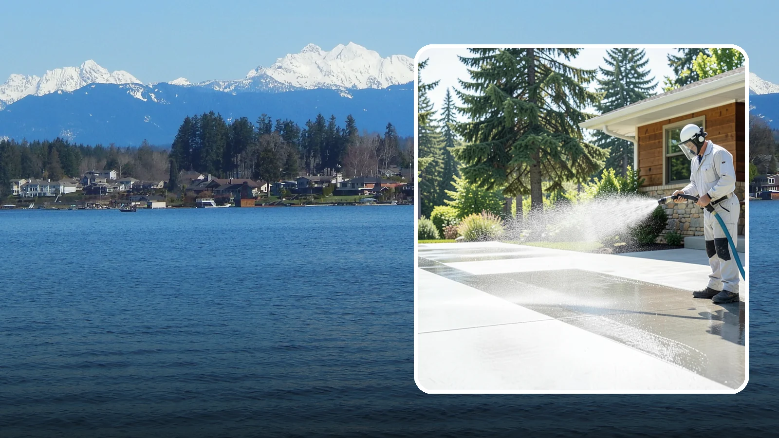 Decorative Concrete Cleaning in Lake Stevens, Snohomish County, WA - Clean stamped and decorative concrete patios without stripping their color or protective sealer.
