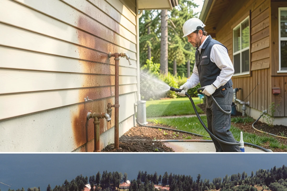 Decorative Concrete Cleaning in Lakewood, Pierce County, WA - Decorative concrete cleans and reseals best in dry summer weather for proper sealer cure.
