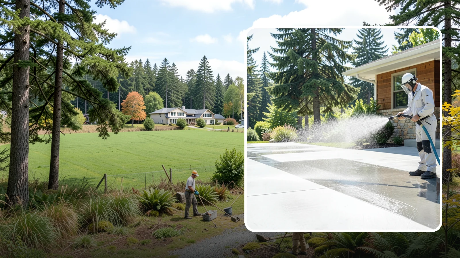 Decorative Concrete Cleaning in Lyman, Skagit County, WA - Clean stamped and decorative concrete patios without stripping their color or protective sealer.