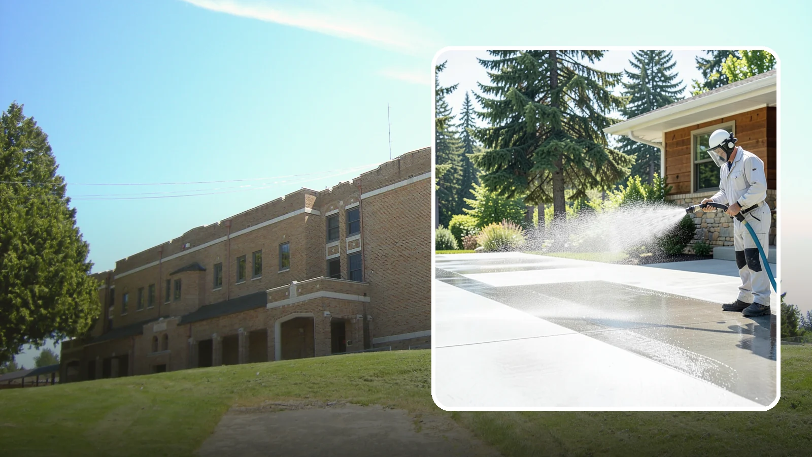 Decorative Concrete Cleaning in Maple Valley, King County, WA - Clean stamped and decorative concrete patios without stripping their color or protective sealer.