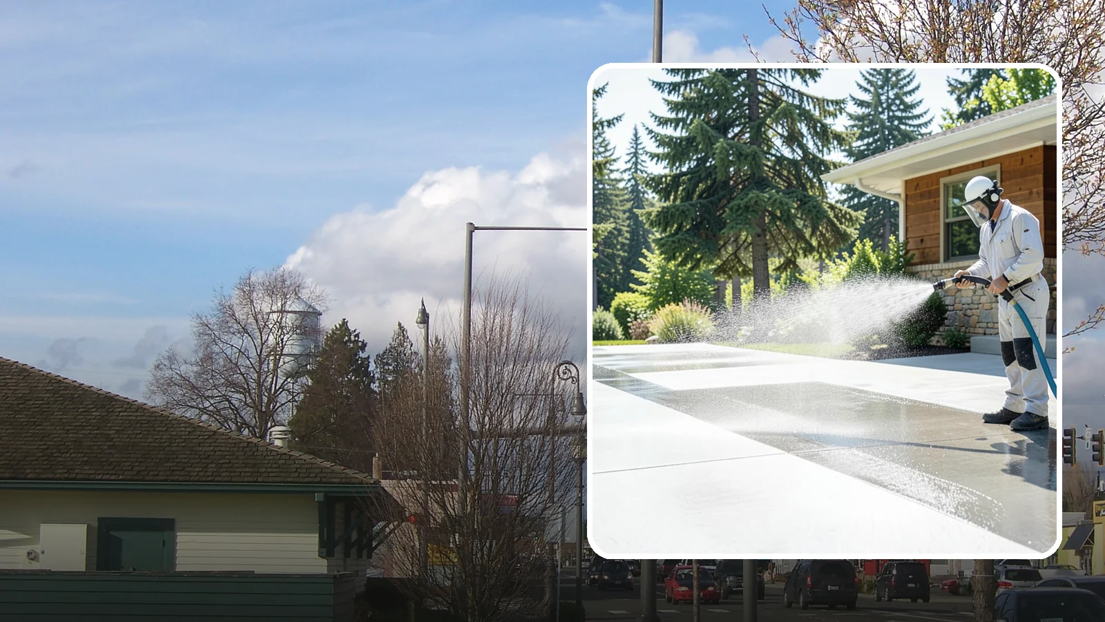Decorative Concrete Cleaning in Marysville, Snohomish County, WA - Clean stamped and decorative concrete patios without stripping their color or protective sealer.