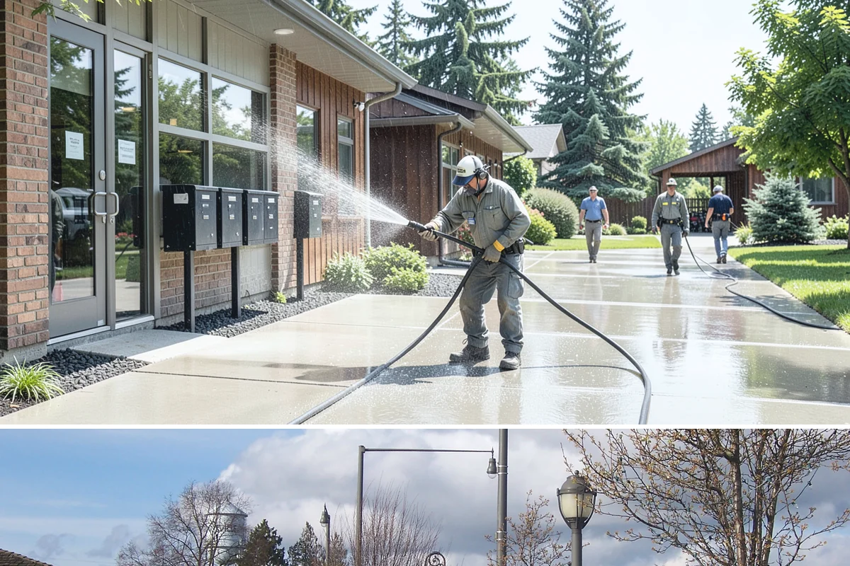 Decorative Concrete Cleaning in Marysville, Snohomish County, WA - Decorative concrete cleans and reseals best in dry summer weather for proper sealer cure.