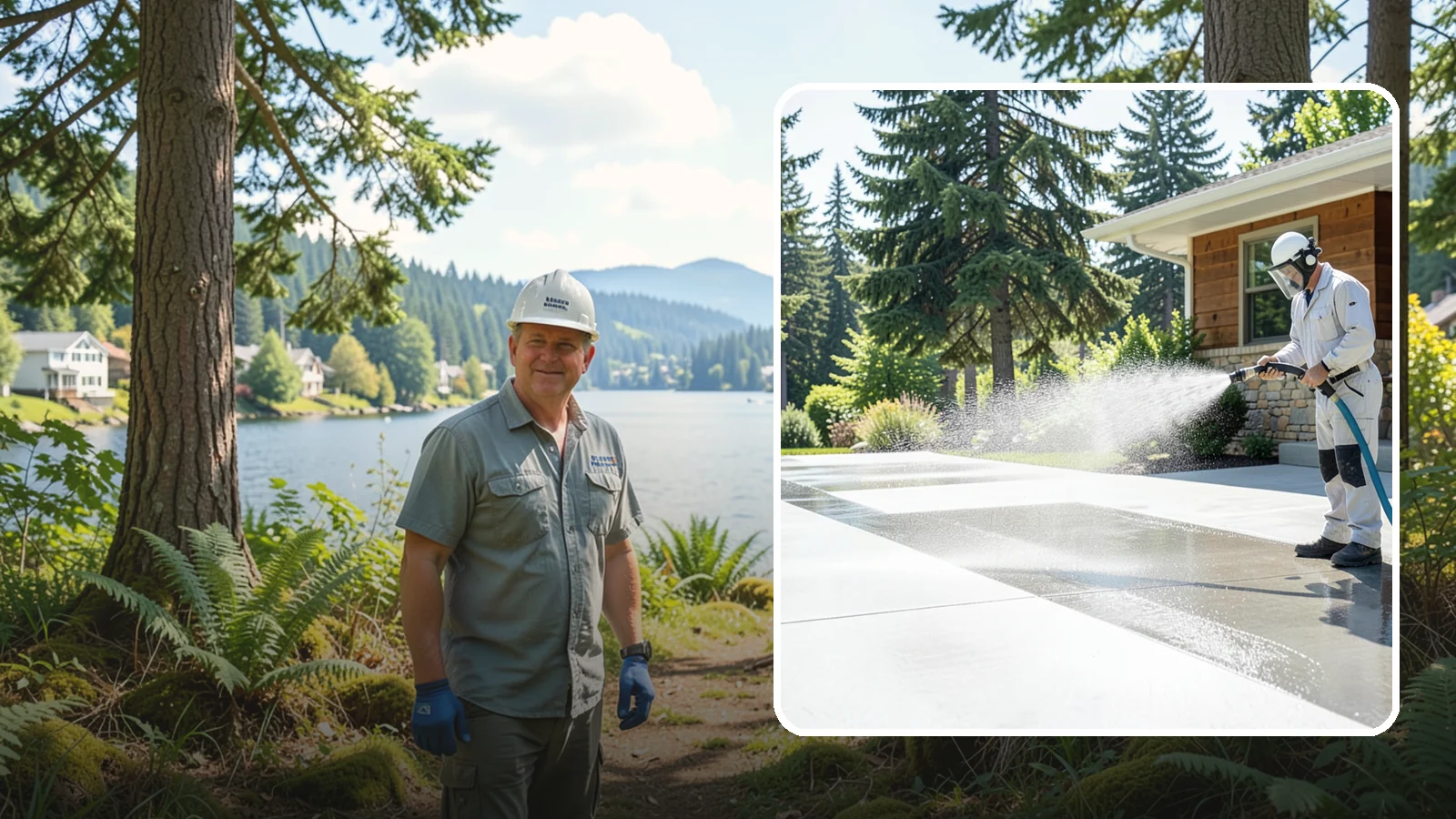 Decorative Concrete Cleaning in Milton, King County, WA - Clean stamped and decorative concrete patios without stripping their color or protective sealer.