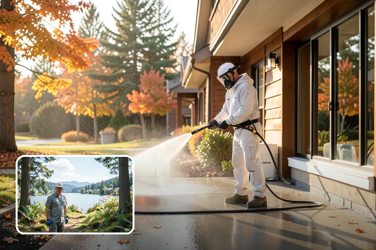 Decorative Concrete Cleaning in Milton, King County, WA - Preserves integral color and stamped detail