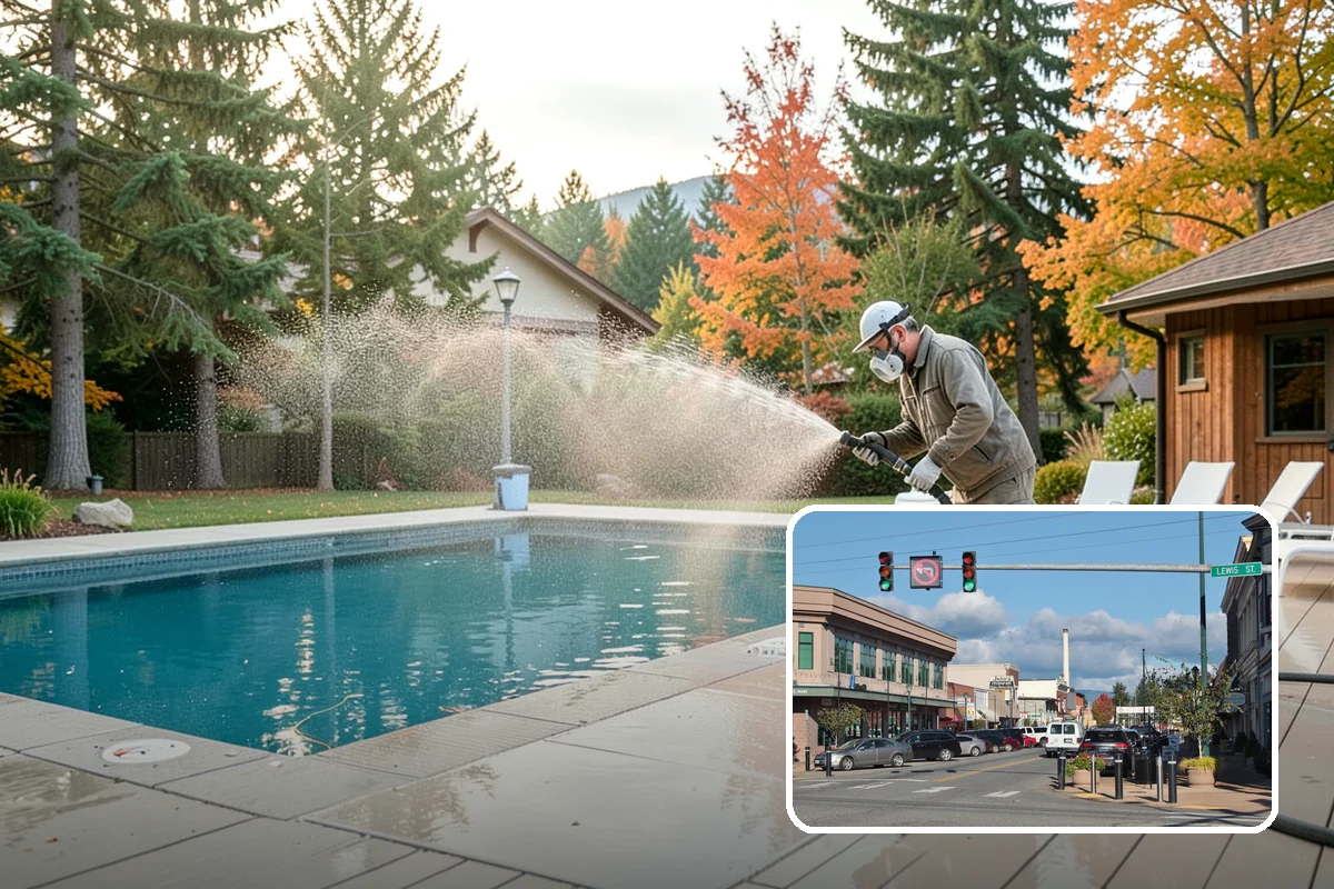Decorative Concrete Cleaning in Monroe, Snohomish County, WA - Preserves integral color and stamped detail