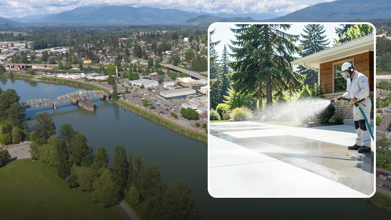 Decorative Concrete Cleaning in Mount Vernon, Skagit County, WA - Clean stamped and decorative concrete patios without stripping their color or protective sealer.